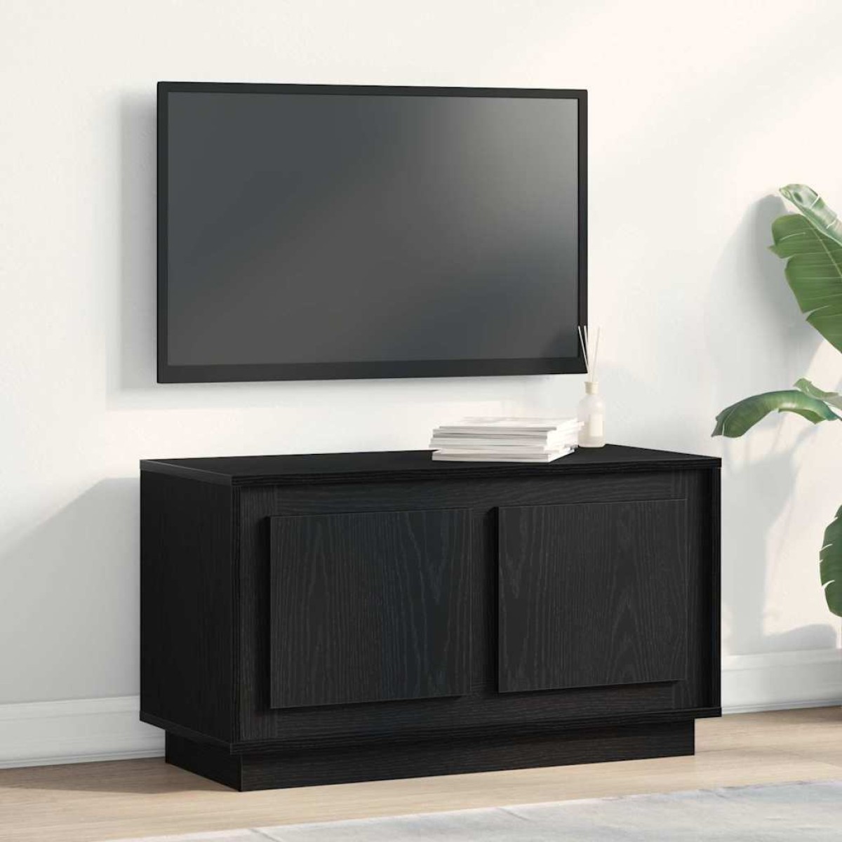 vidaXL Ντουλάπι TV 80 x 35 x 45 cm Μαύρη δρυς Επεξεργασμένο ξύλο