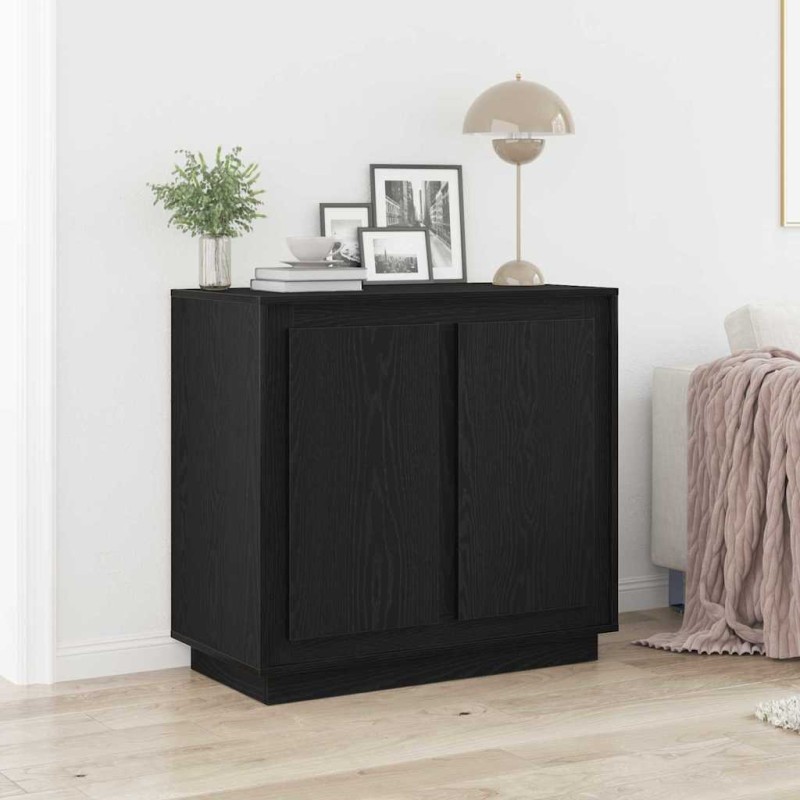vidaXL Πλαϊνό γραφείο Μαύρη Οξυά 80 x 40 x 75 εκ. Επεξεργασμένο Ξύλο