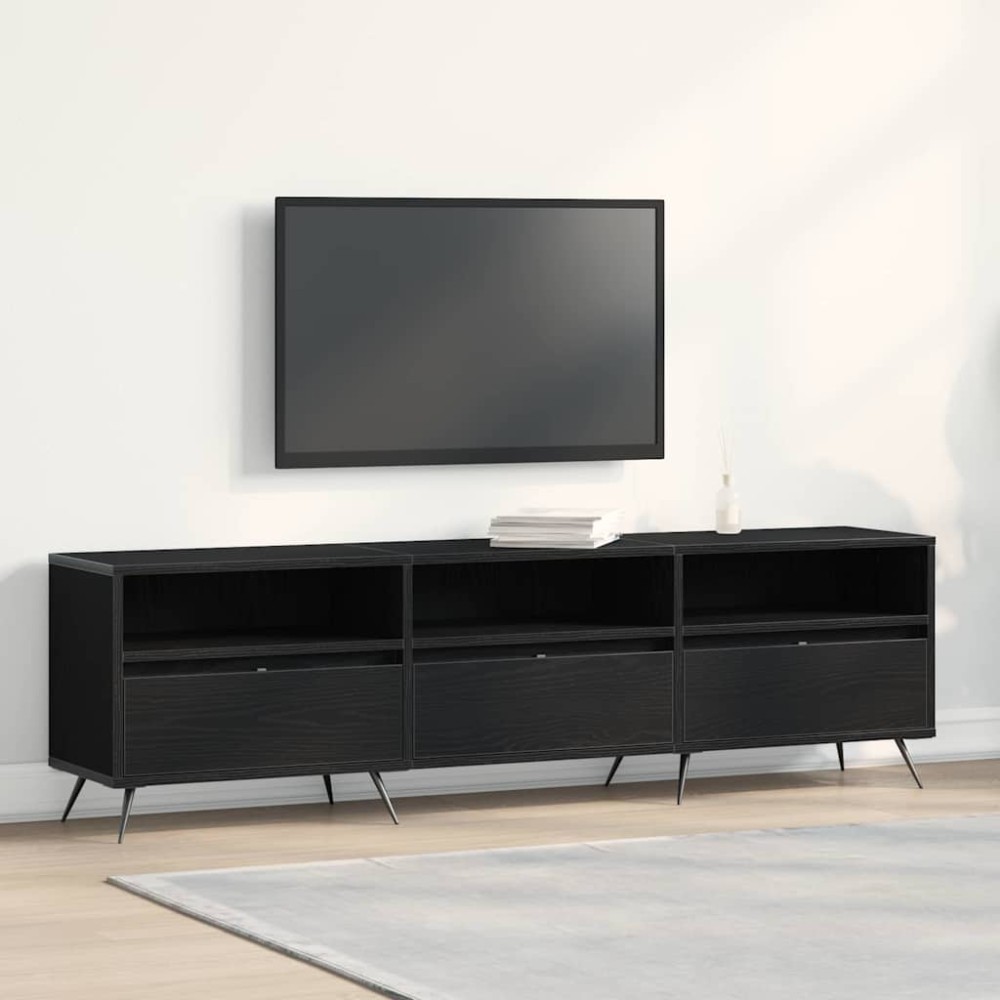 vidaXL Ντουλάπι TV 150 x 30 x 44,5 εκ. Μαύρη δρυς Επεξεργασμένο ξύλο