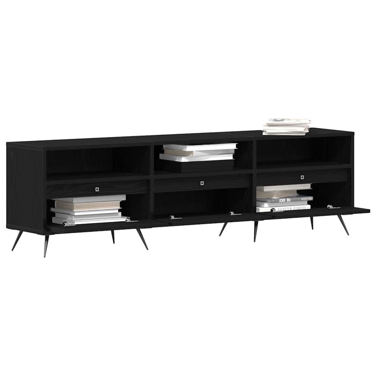 vidaXL Ντουλάπι TV 150 x 30 x 44,5 εκ. Μαύρη δρυς Επεξεργασμένο ξύλο