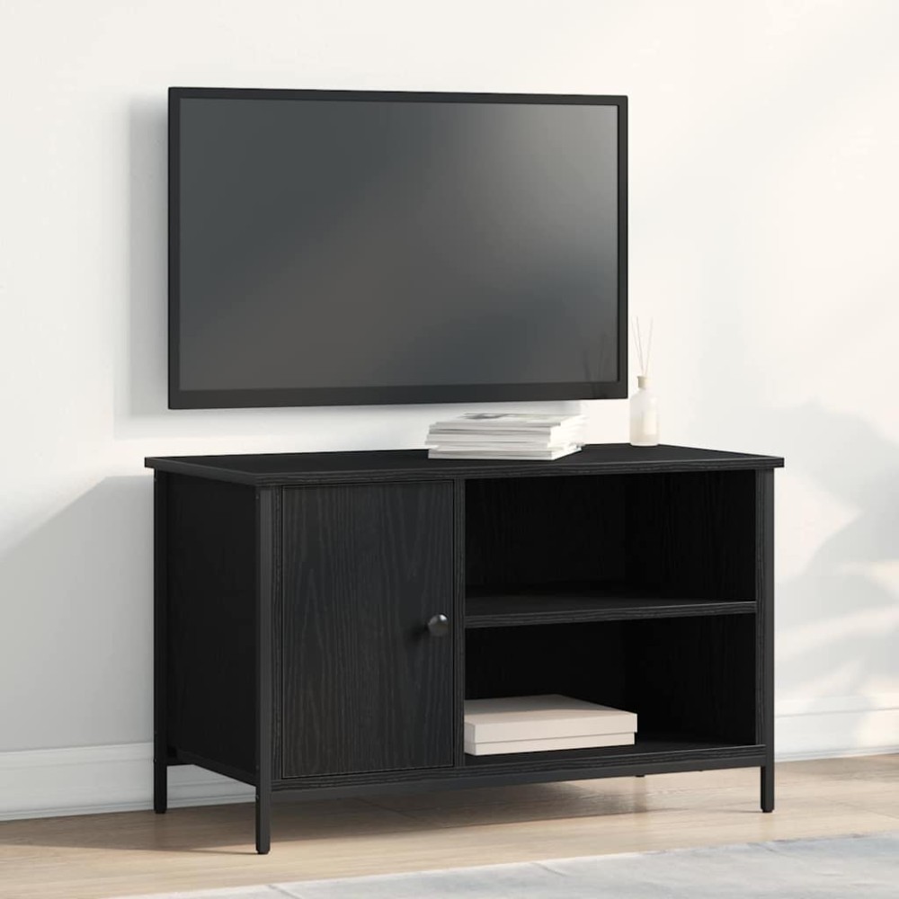 vidaXL Ντουλάπι TV 80 x 40 x 50 cm Μαύρη δρυς Επεξεργασμένο ξύλο