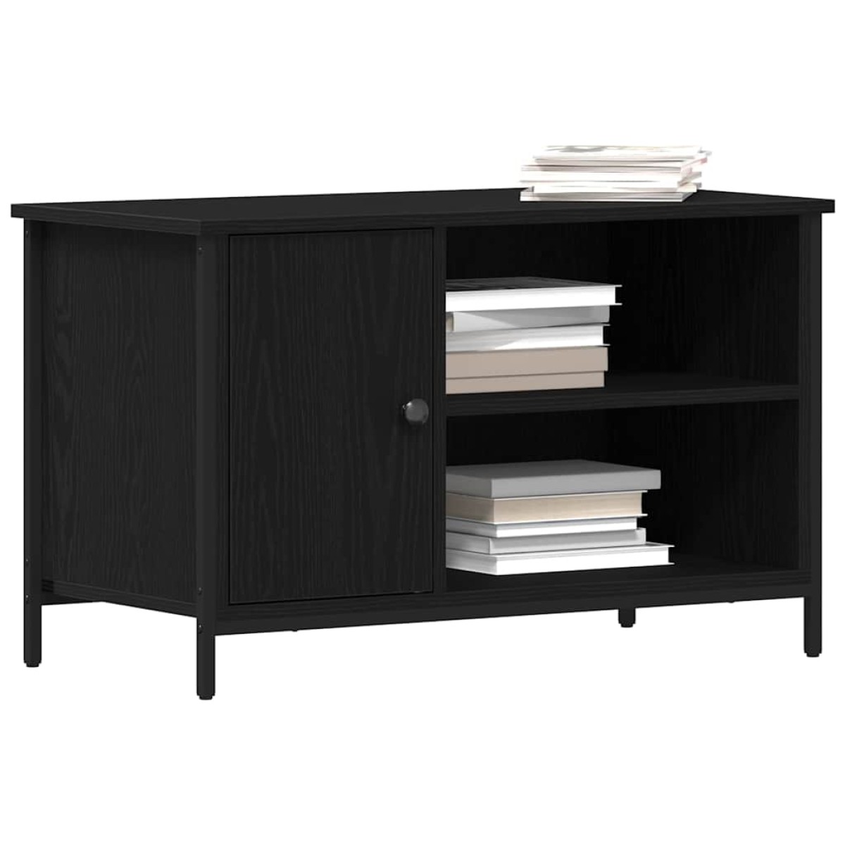 vidaXL Ντουλάπι TV 80 x 40 x 50 cm Μαύρη δρυς Επεξεργασμένο ξύλο