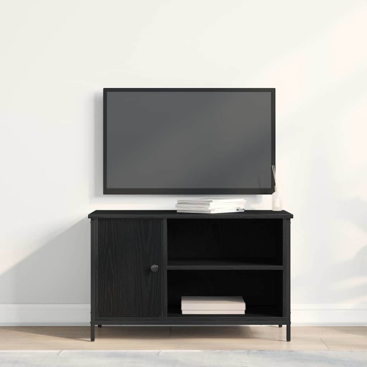 vidaXL Ντουλάπι TV 80 x 40 x 50 cm Μαύρη δρυς Επεξεργασμένο ξύλο