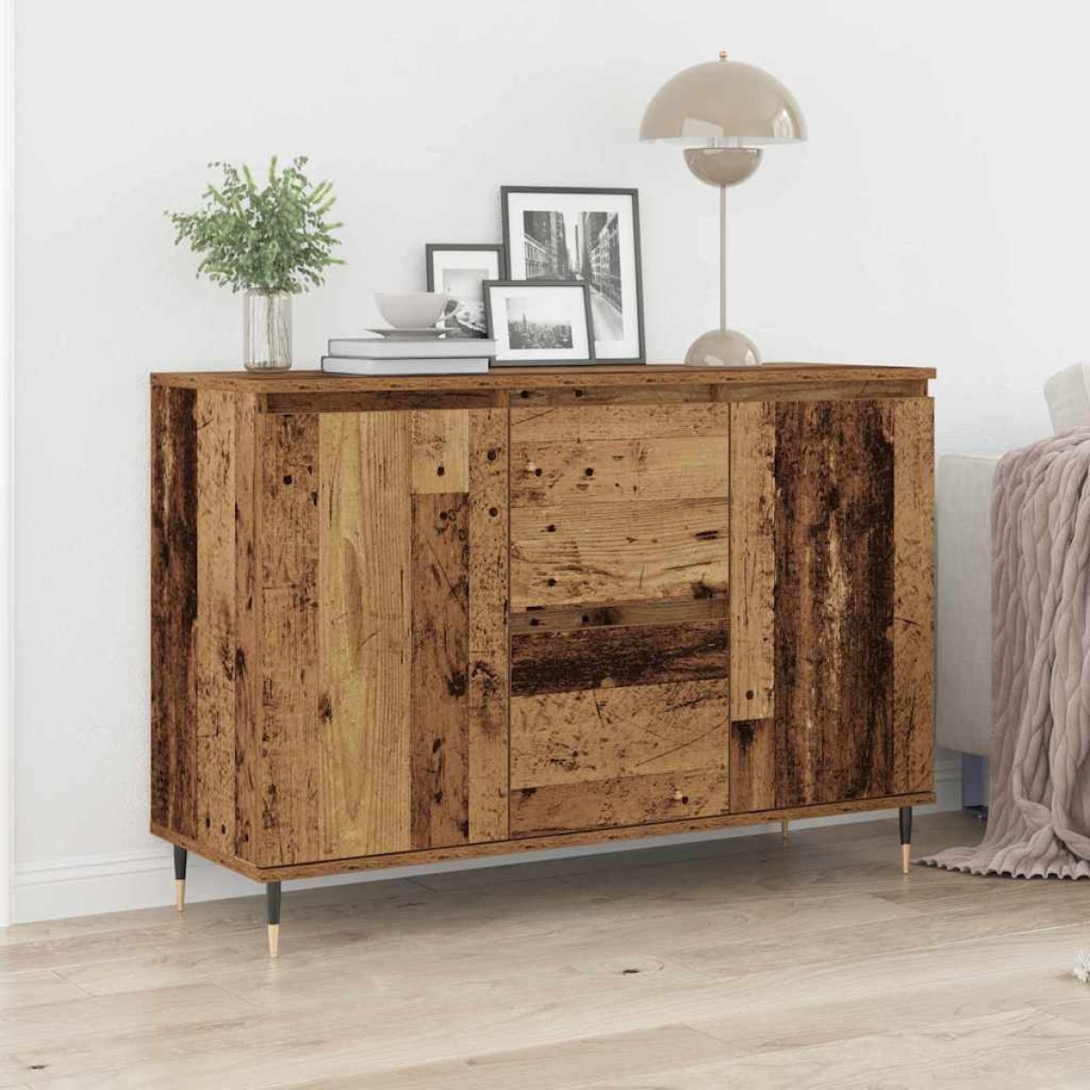 vidaXL Πλαϊνό γραφείο Παλιό ξύλο 101,5 x 35 x 70 εκ Επεξεργασμένο Ξύλο
