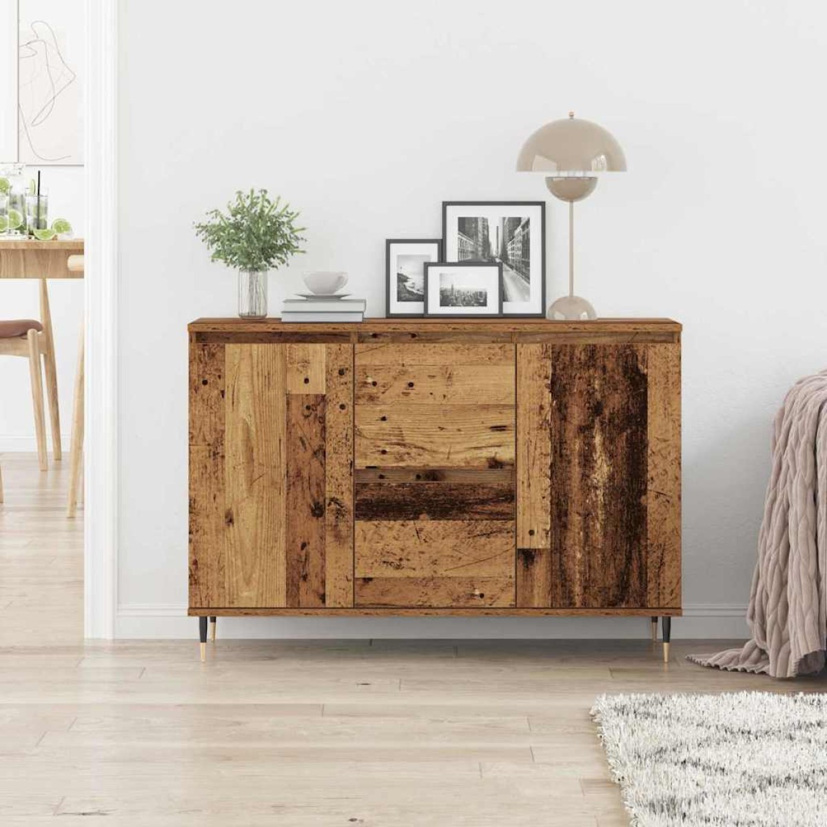 vidaXL Πλαϊνό γραφείο Παλιό ξύλο 101,5 x 35 x 70 εκ Επεξεργασμένο Ξύλο