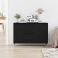 vidaXL Πλαϊνό γραφείο Μαύρη Οξυά 101,5 x 35 x 70 εκ Επεξεργασμένο Ξύλο