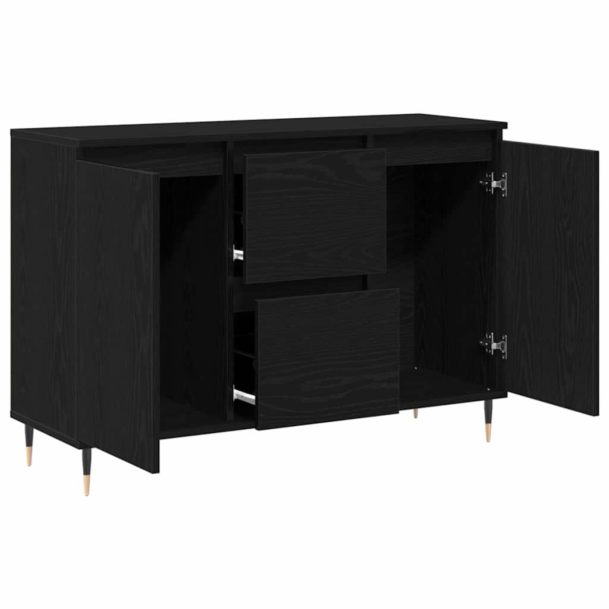 vidaXL Πλαϊνό γραφείο Μαύρη Οξυά 101,5 x 35 x 70 εκ Επεξεργασμένο Ξύλο
