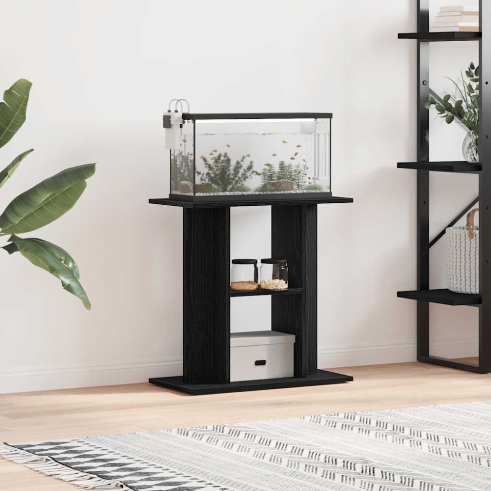 vidaXL Βάση Ενυδρείου Μαύρη Δρυς 60x30x60 εκ. από Τεχνητό Ξύλο