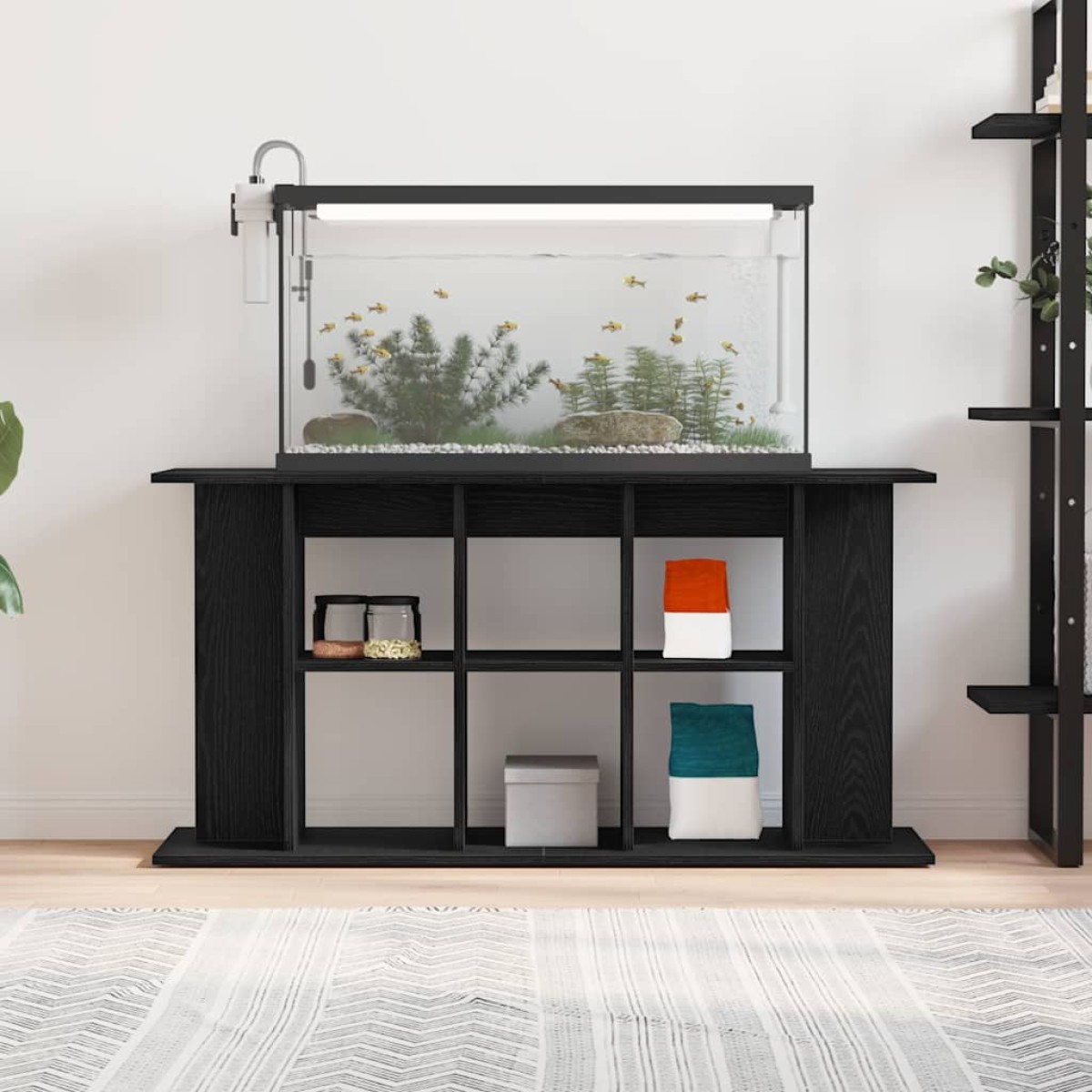 vidaXL Βάση Ενυδρείου Μαύρη Δρυς 120x40x60 εκ. από Τεχνητό Ξύλο