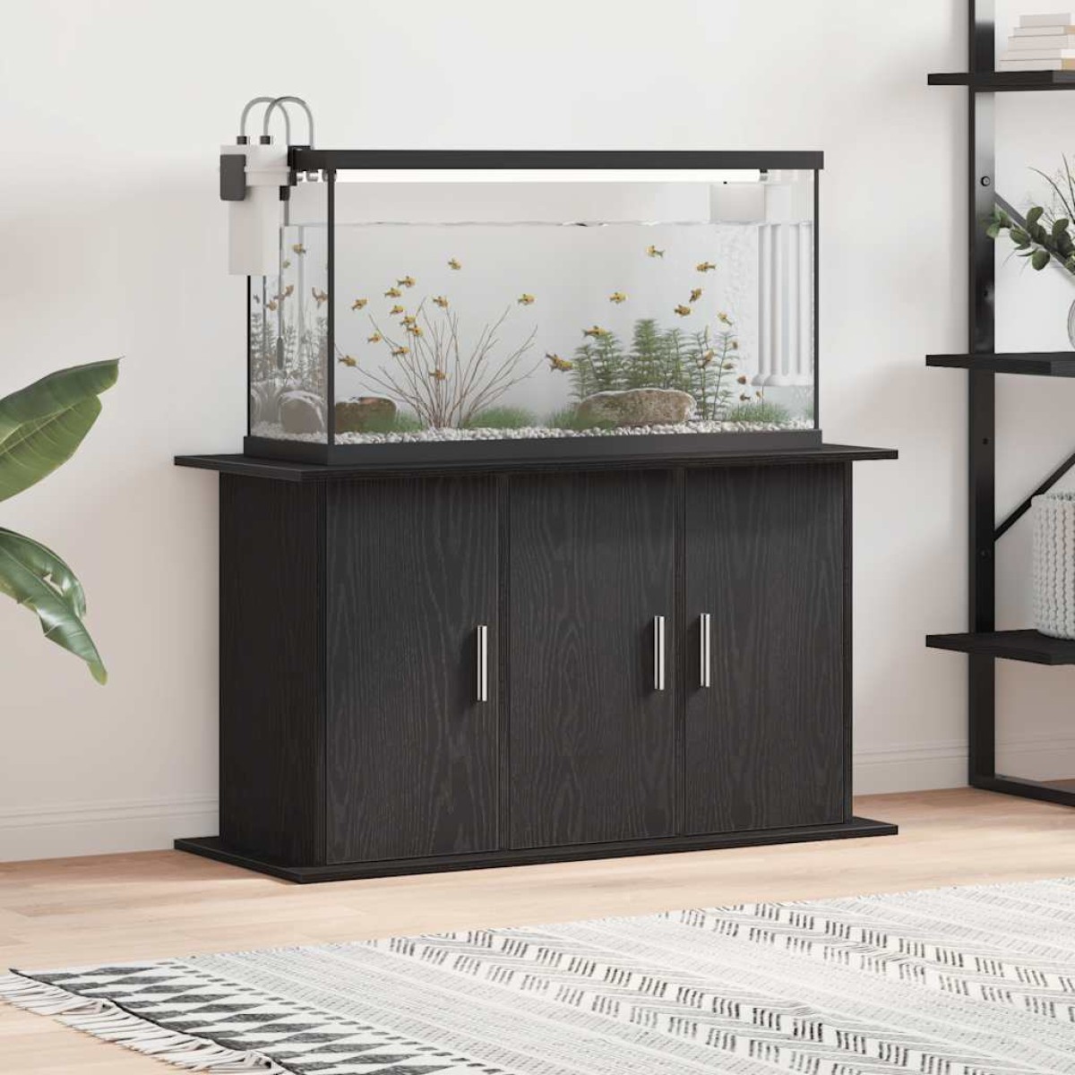 vidaXL Βάση Ενυδρείου Μαύρη Δρυς 101x41x58 εκ. από Τεχνητό Ξύλο