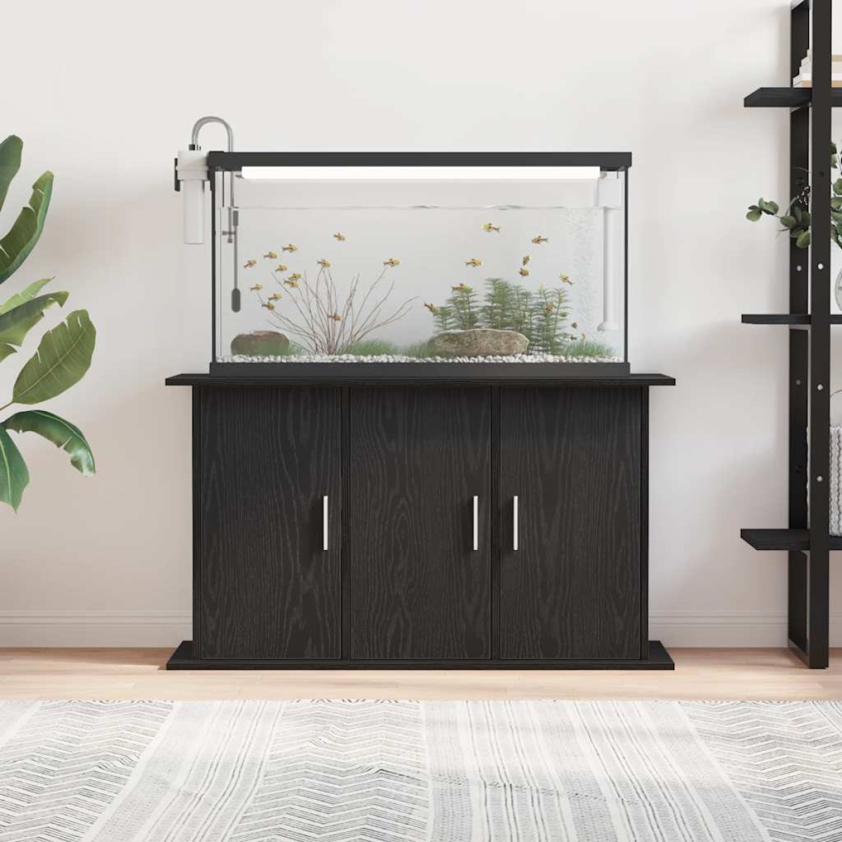 vidaXL Βάση Ενυδρείου Μαύρη Δρυς 101x41x58 εκ. από Τεχνητό Ξύλο