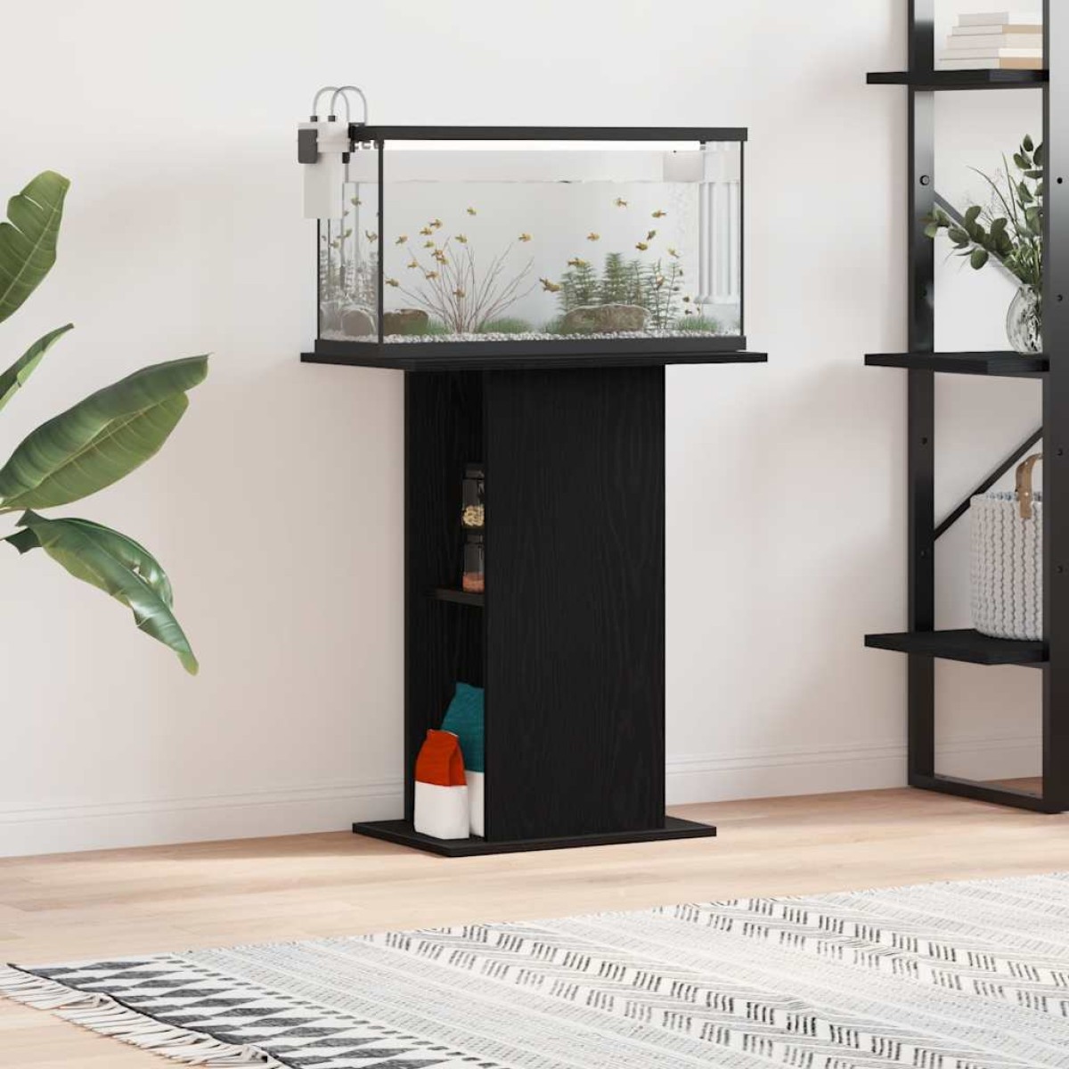 vidaXL Βάση Ενυδρείου Μαύρη Δρυς 60,5x36x72,5 εκ. από Τεχνητό Ξύλο