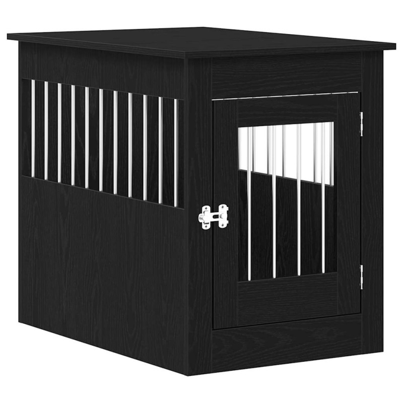 vidaXL Έπιπλα Κλουβιού για Σκύλους Μαύρο Δρυς 55x80x68 εκ. από Τεχνητό Ξύλο