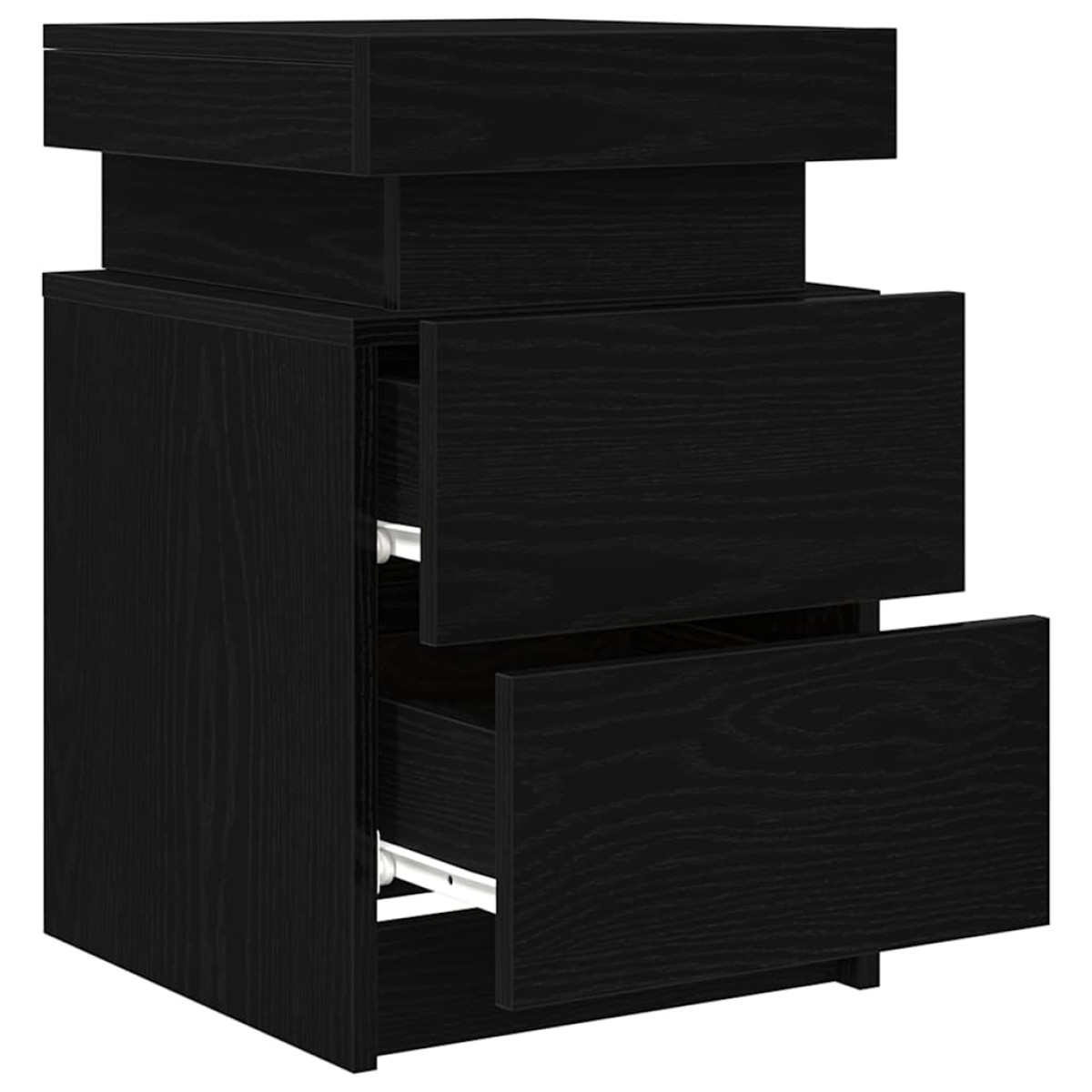vidaXL Κομοδίνο 2 τμχ. Μαύρη Οξυά 35 x 39 x 55 εκ. Επεξεργασμένο ξύλο