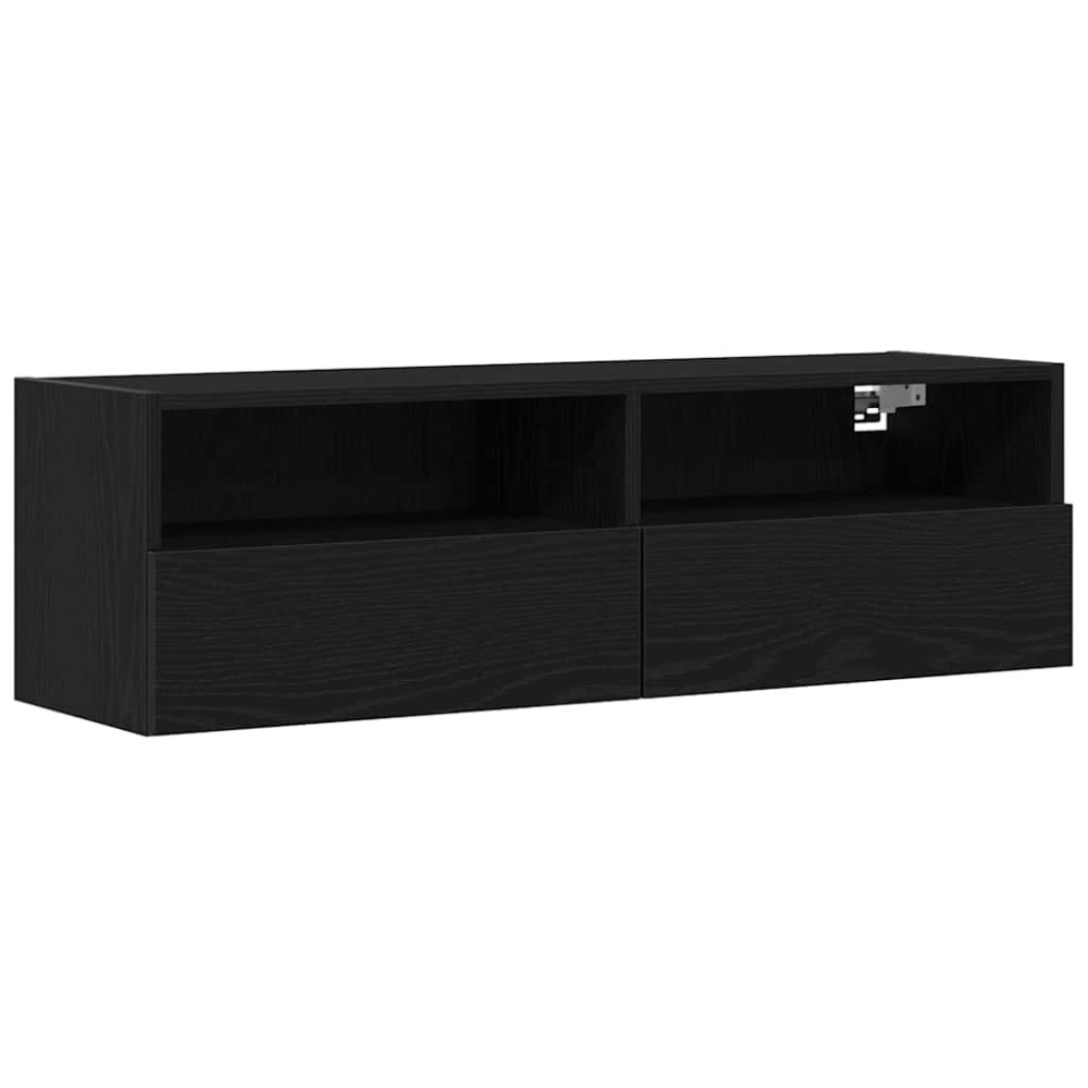 vidaXL Ντουλάπι Τηλεόρασης Τοίχου 100 x 30 x 30 cm Μαύρη Οξυά