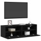 vidaXL Ντουλάπι Τηλεόρασης Τοίχου 100 x 30 x 30 cm Μαύρη Οξυά