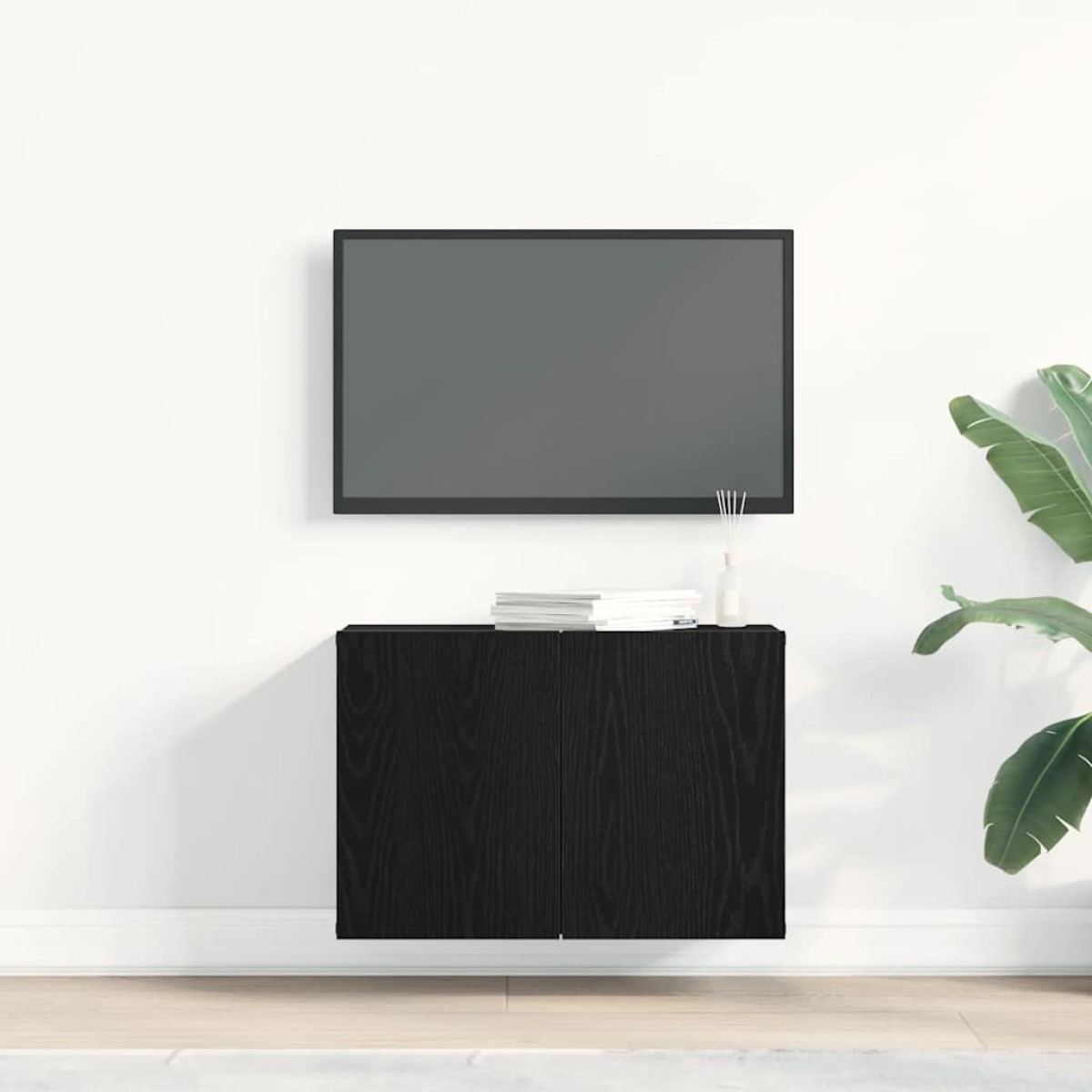 vidaXL Έπιπλο Τηλεόρασης Μαύρο Δρυς 60x30x41 εκ. από Τεχνητό Ξύλο