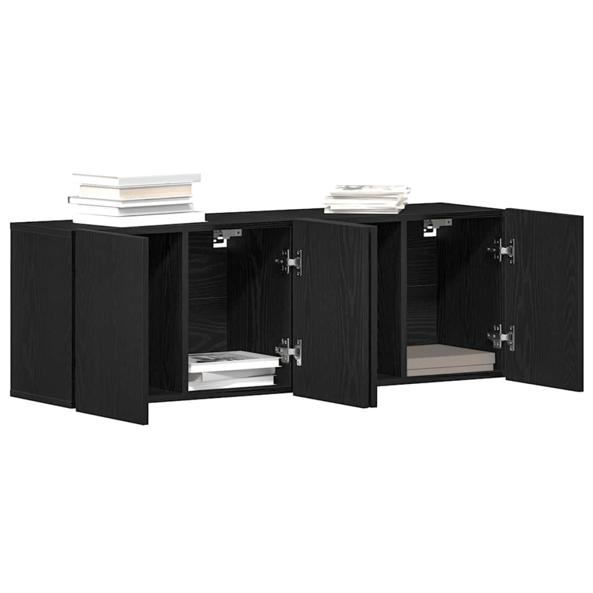 vidaXL Ντουλάπια Τηλεόρασης 2 τεμ. Μαύρο Δρυς 120x30x41 εκ. από Τεχνητό Ξύλο