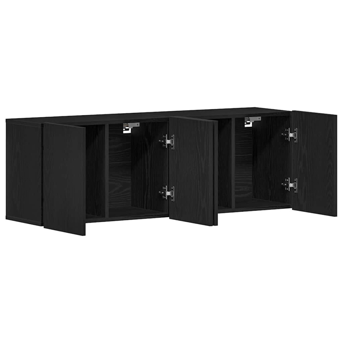 vidaXL Ντουλάπια Τηλεόρασης 2 τεμ. Μαύρο Δρυς 120x30x41 εκ. από Τεχνητό Ξύλο