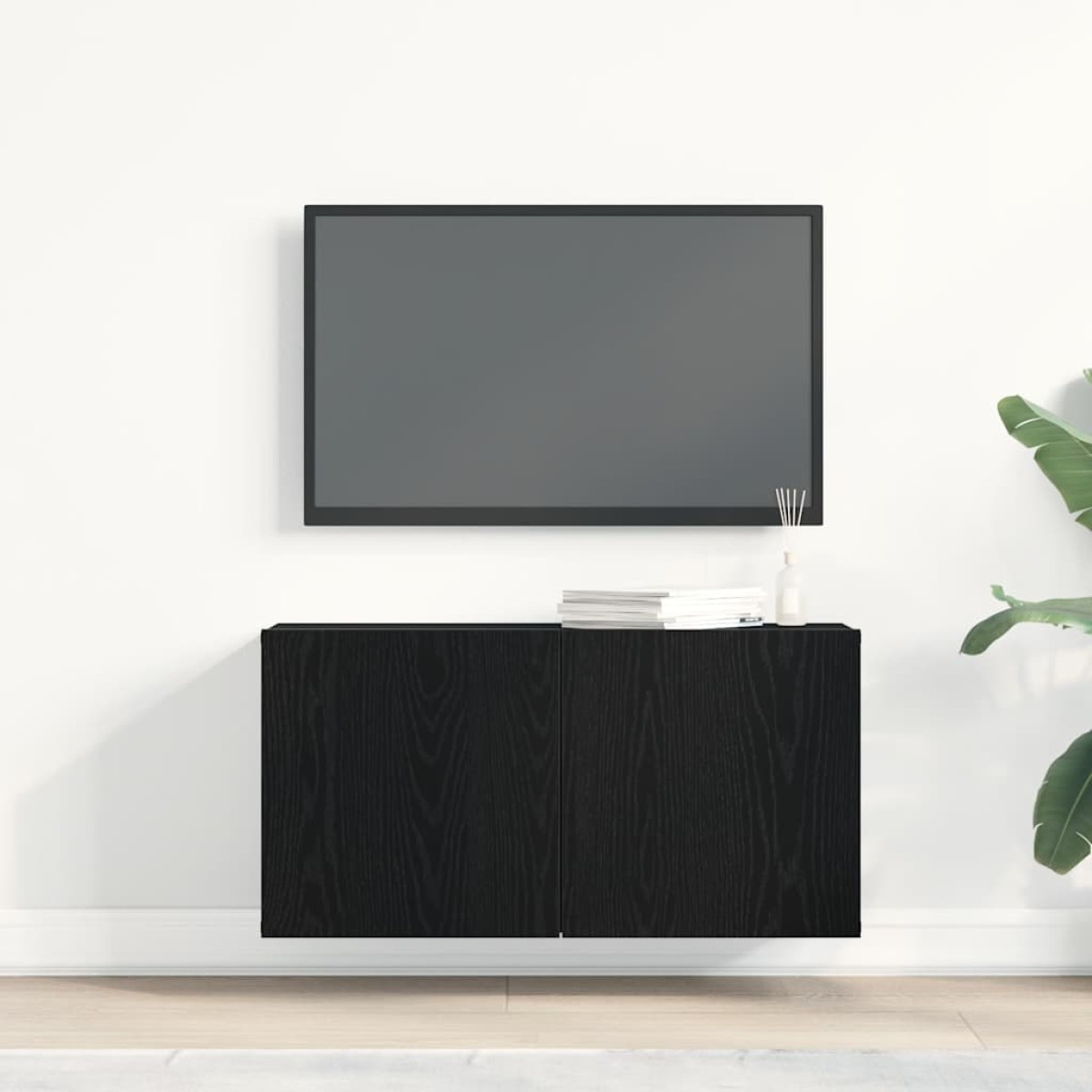 vidaXL Έπιπλο Τηλεόρασης Μαύρο Δρυς 80x30x41 εκ. από Τεχνητό Ξύλο