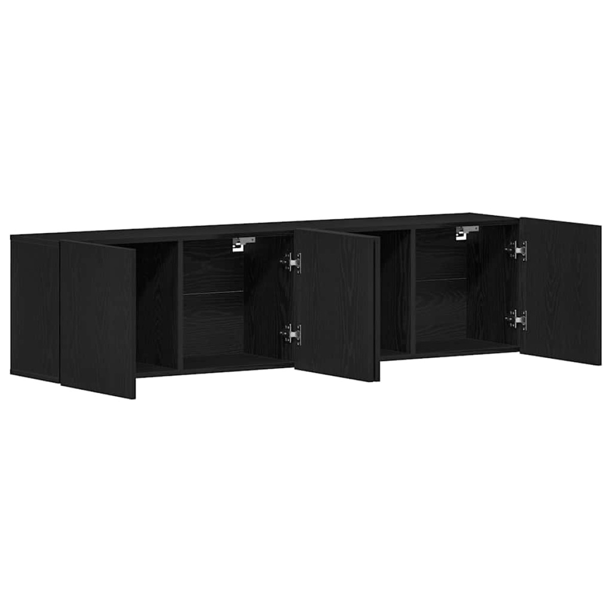 vidaXL Ντουλάπια Τηλεόρασης 2 τεμ. Μαύρο Δρυς 160x30x41 εκ. από Τεχνητό Ξύλο