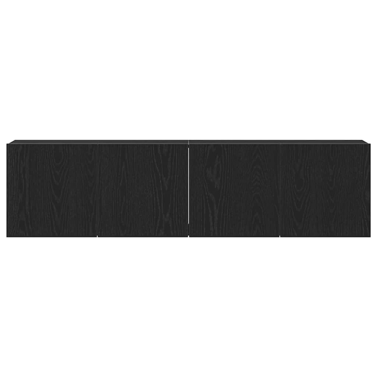 vidaXL Ντουλάπια Τηλεόρασης 2 τεμ. Μαύρο Δρυς 160x30x41 εκ. από Τεχνητό Ξύλο