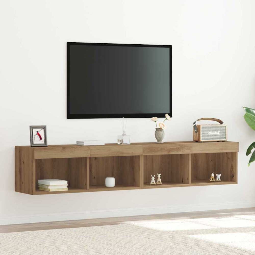 vidaXL Σετ επίπλου τηλεόρασης 2 τμχ. Artisan Oak Επεξεργασμένο Ξύλο