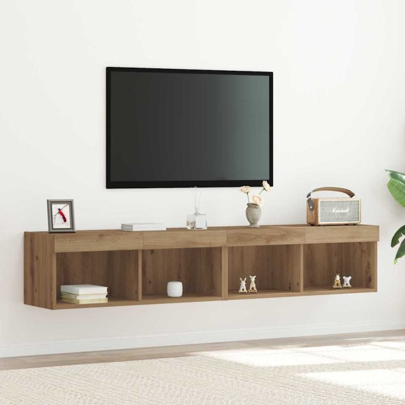 vidaXL Σετ επίπλου τηλεόρασης 2 τμχ. Artisan Oak Επεξεργασμένο Ξύλο