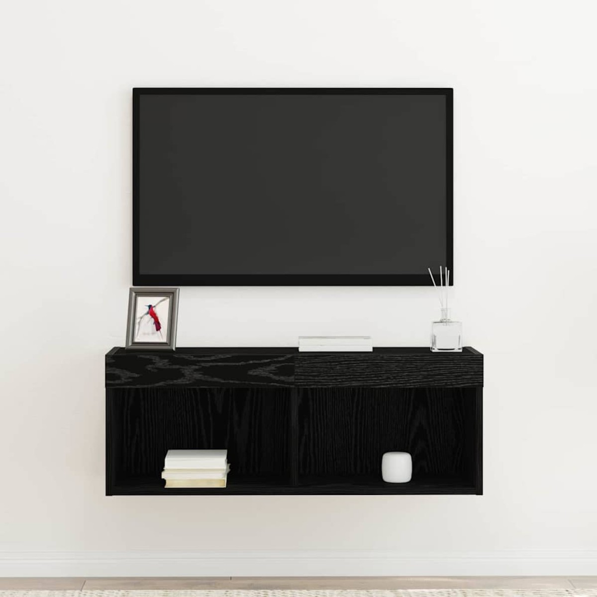 vidaXL Σετ επίπλου τηλεόρασης 80 x 30 x 30 εκ Μαύρη Οξυά