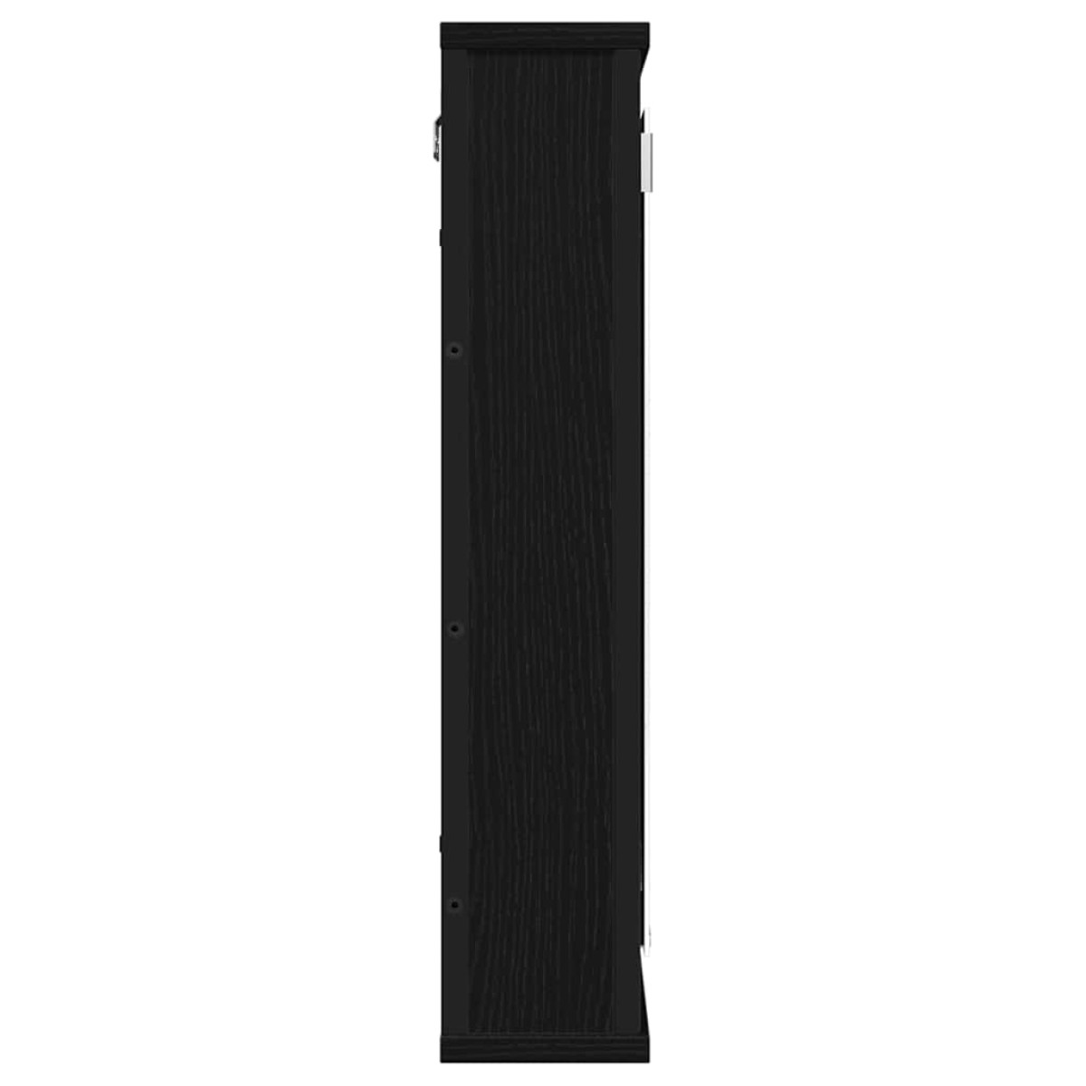 vidaXL Ντουλάπι Καθρέφτη Μπάνιου Μαύρο Δρυς 42 x 12 x 60 εκ. από Τεχνητό Ξύλο