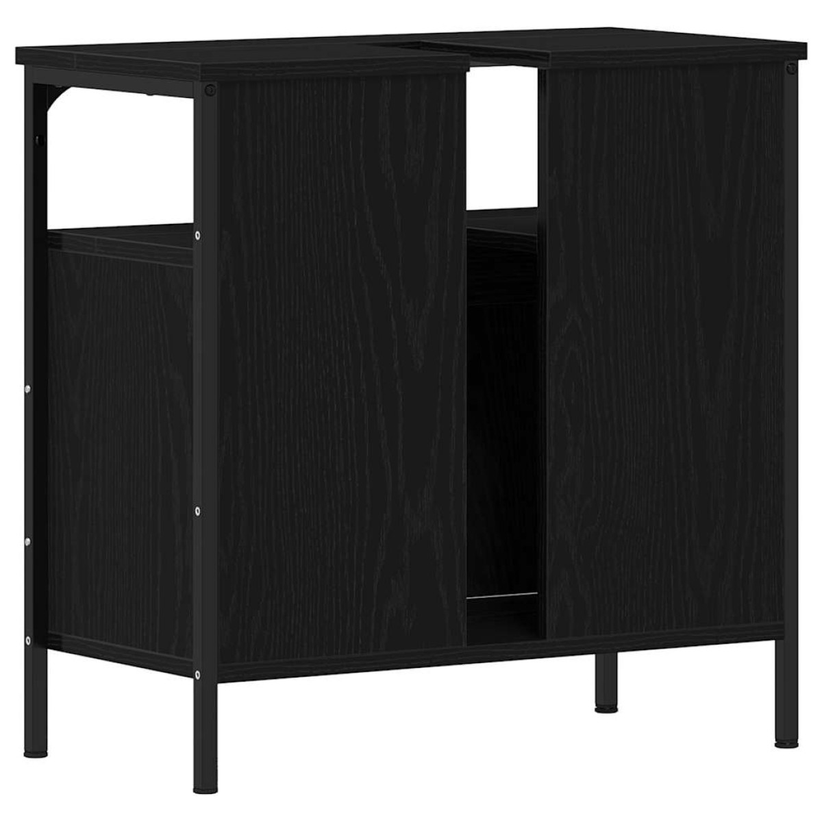 vidaXL Ντουλάπι Νιπτήρα Μπάνιου Μαύρο Δρυς 60x30x60 εκ. από Τεχνητό Ξύλο