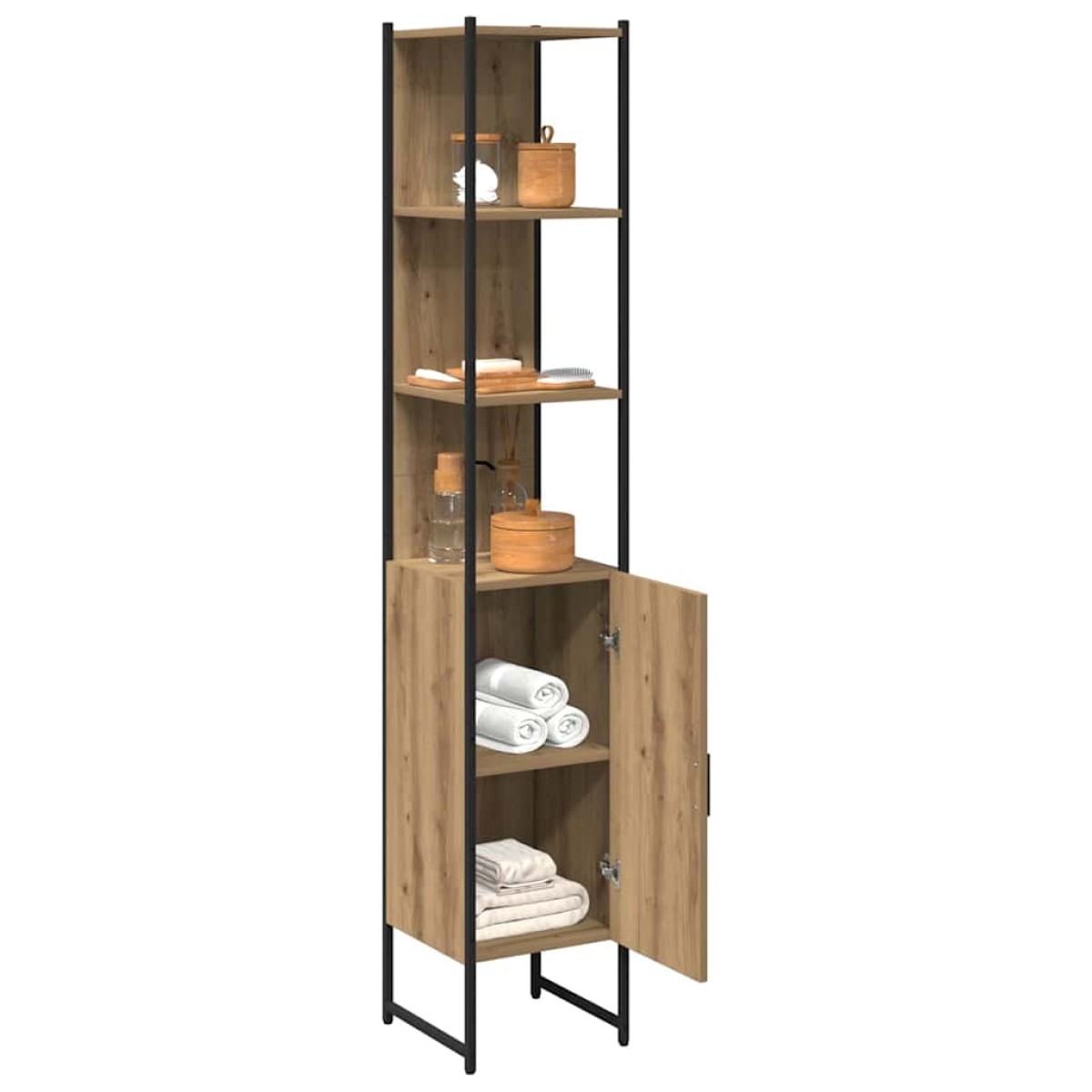 vidaXL Ντουλάπι Μπάνιου artisan δρυς 33 x 33 x 185,5 εκ