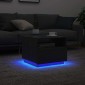 vidaXL Τραπεζάκι Σαλονιού με Φωτάκια LED Μαύρη Δρυς 50x49x40 εκ.