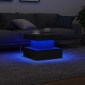 vidaXL Τραπεζάκι Σαλονιού με Φωτάκια LED Μαύρη Δρυς 50x50x40 εκ.