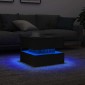 vidaXL Τραπεζάκι Σαλονιού με Φωτάκια LED Μαύρη Δρυς 50x50x40 εκ.