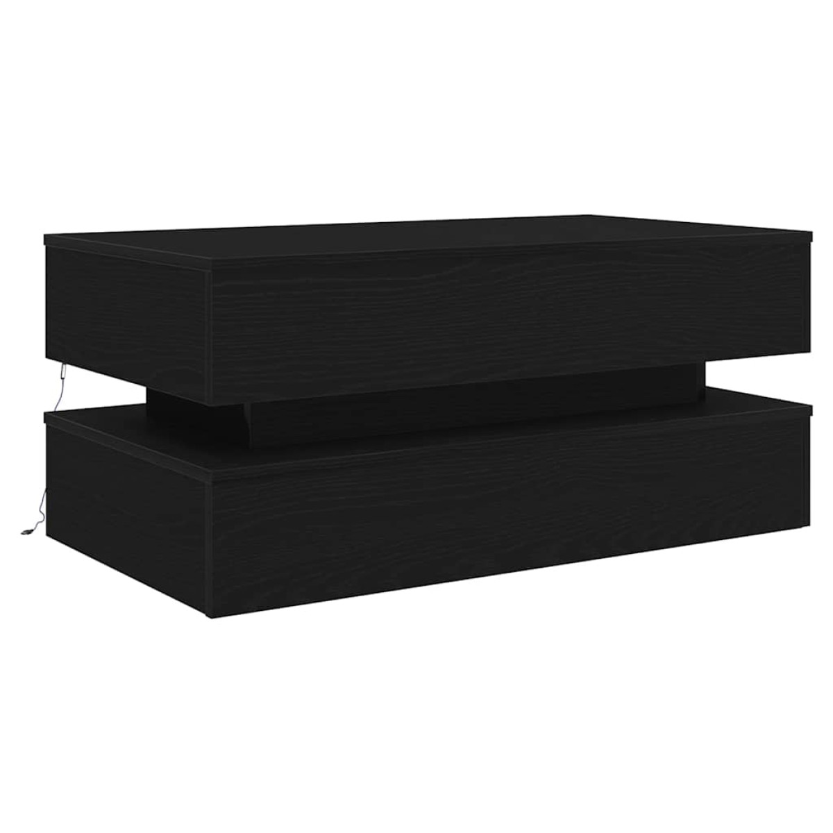 vidaXL Τραπεζάκι Σαλονιού με Φωτάκια LED Μαύρη Δρυς 90x50x40 εκ.