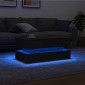 vidaXL Τραπεζάκι Σαλονιού με Φωτάκια LED Μαύρη Δρυς 90x50x40 εκ.