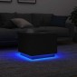 vidaXL Τραπεζάκι Σαλονιού με Φωτάκια LED Μαύρη Δρυς 50x50x40 εκ.