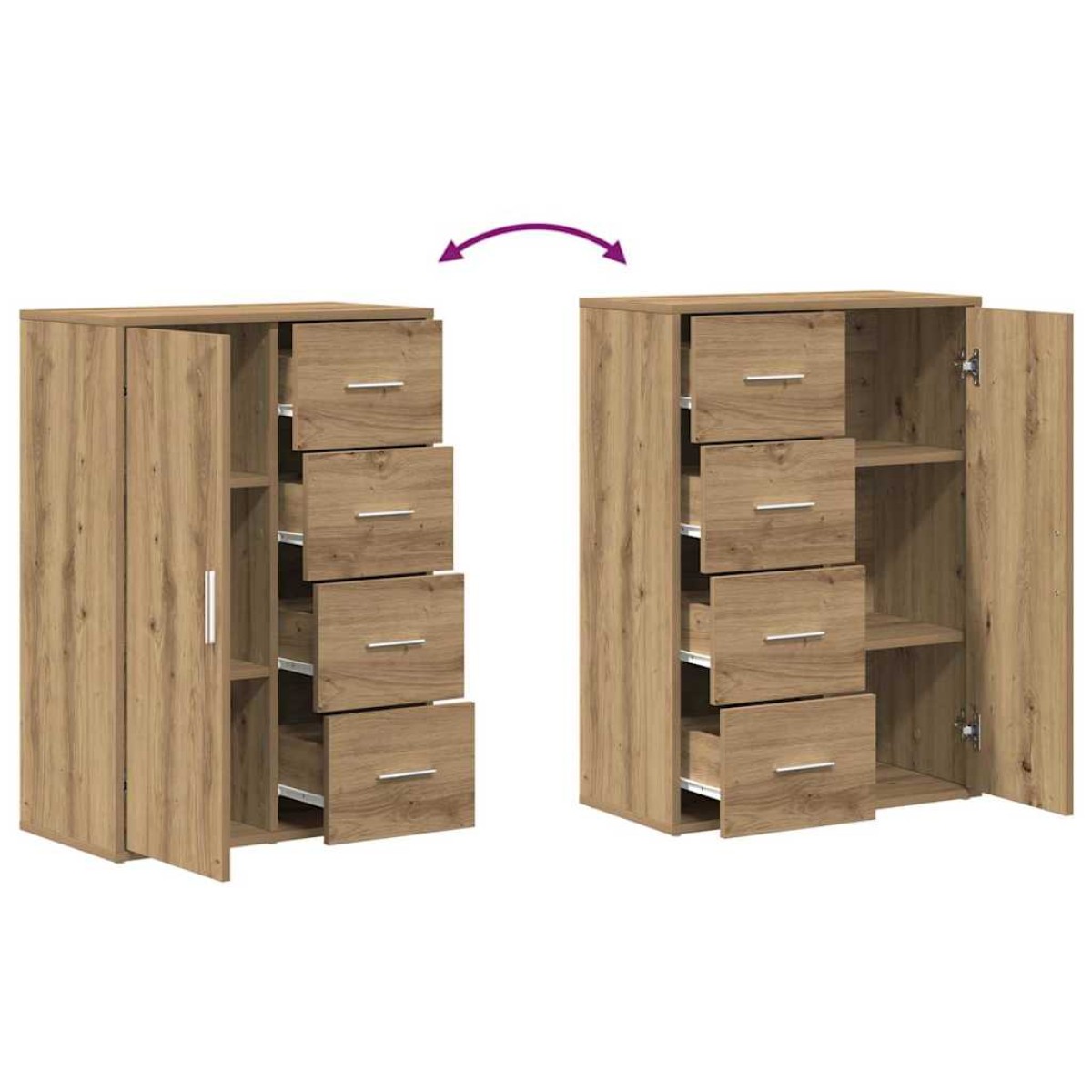 vidaXL Πλαϊνό γραφείο Artisan Oak 60 x 31 x 84 εκ. Επεξεργασμένο Ξύλο