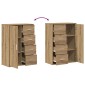 vidaXL Πλαϊνό γραφείο Artisan Oak 60 x 31 x 84 εκ. Επεξεργασμένο Ξύλο