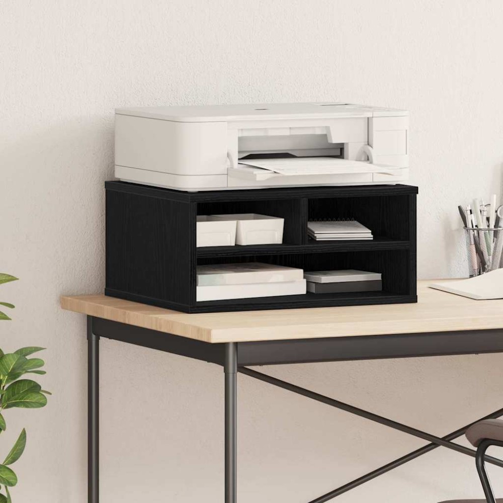 vidaXL Σταντ Εκτυπωτή Μαύρη Δρυς 49 x 40 x 22,5 εκ Επεξεργασμένο Ξύλο