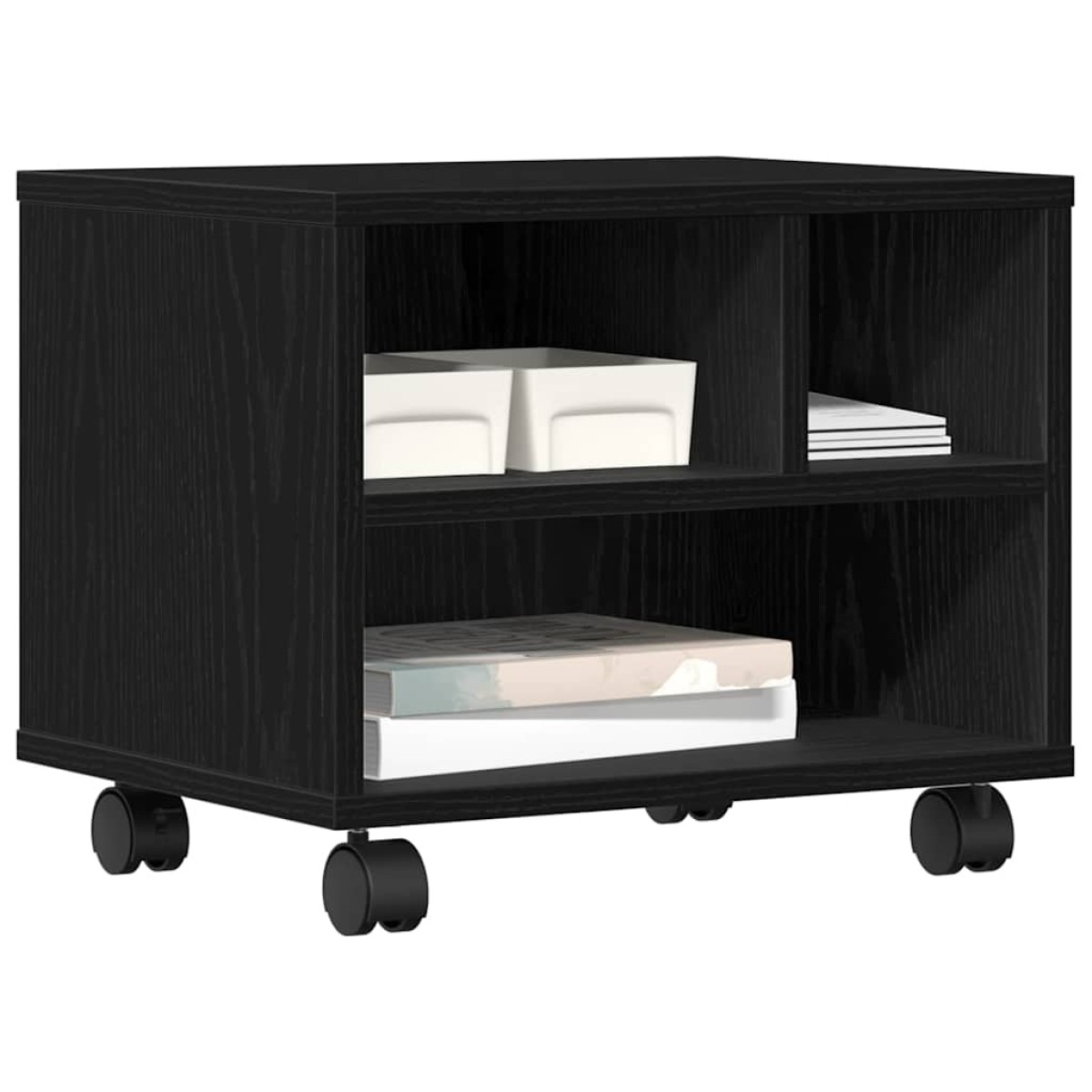 vidaXL Σταντ Εκτυπωτή Μαύρη Οξυά 41 x 32 x 34,5 εκ. Επεξεργασμένο Ξύλο