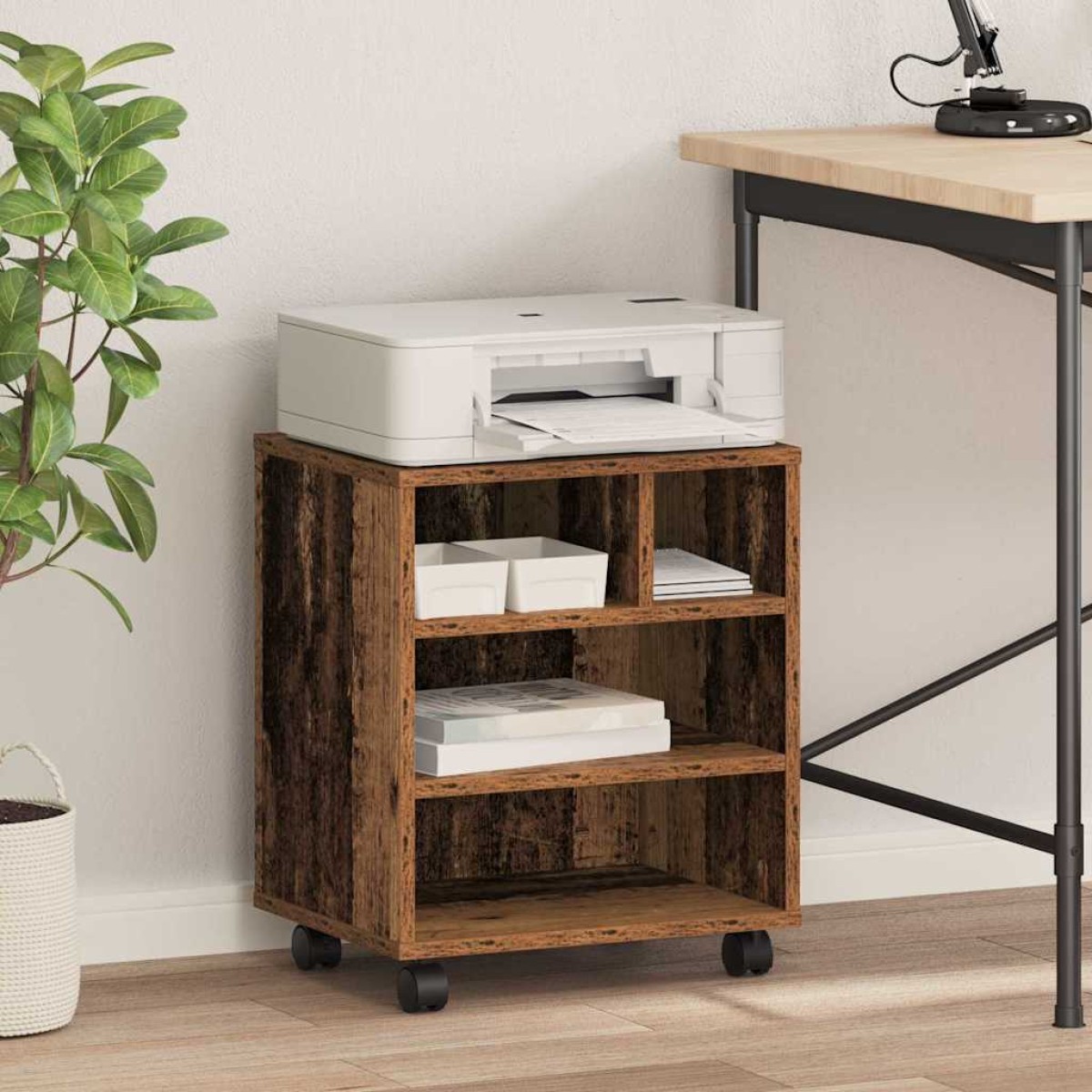 vidaXL Σταντ Εκτυπωτή Παλαιωμένο ξύλο 41 x 32 x 48 εκ.
