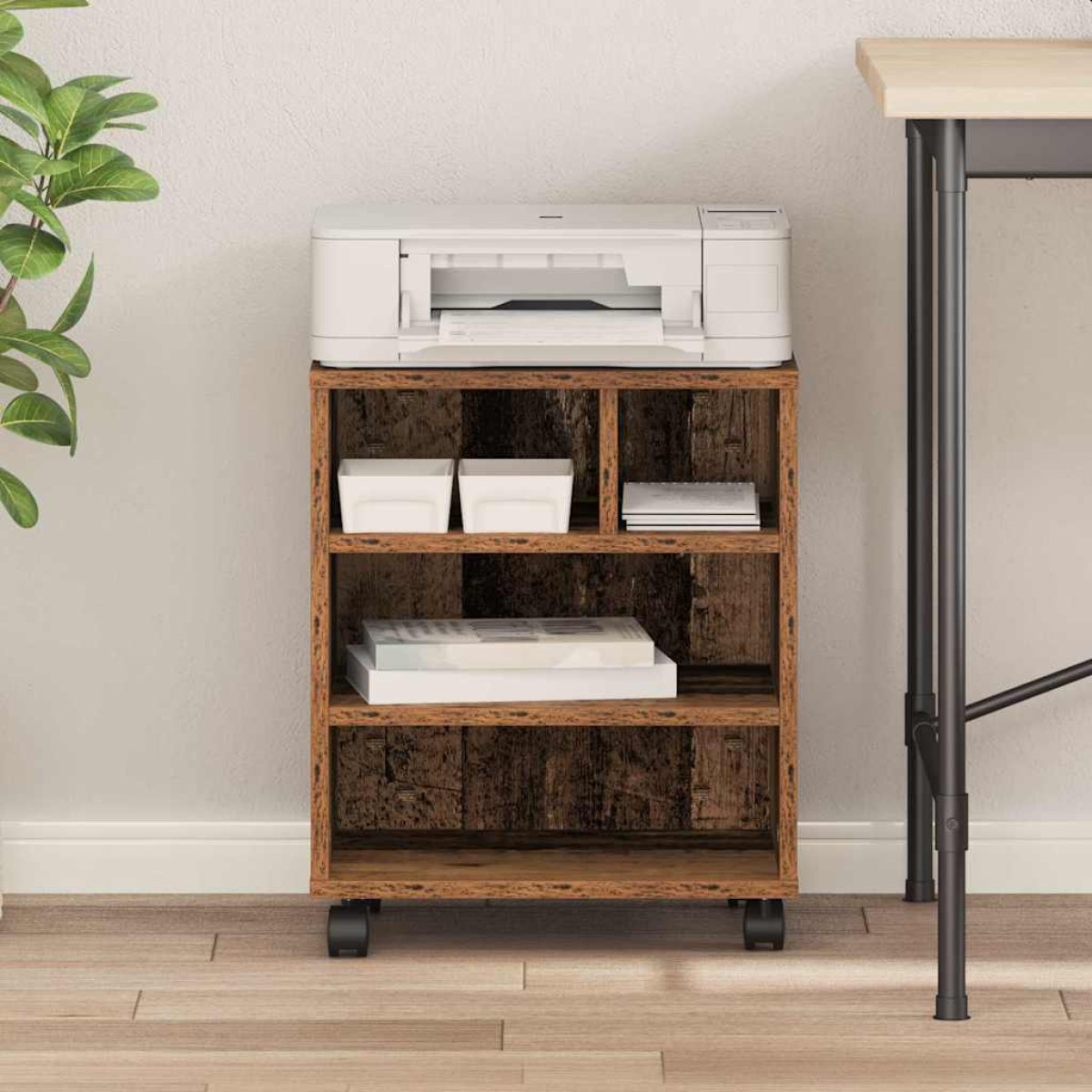 vidaXL Σταντ Εκτυπωτή Παλαιωμένο ξύλο 41 x 32 x 48 εκ.