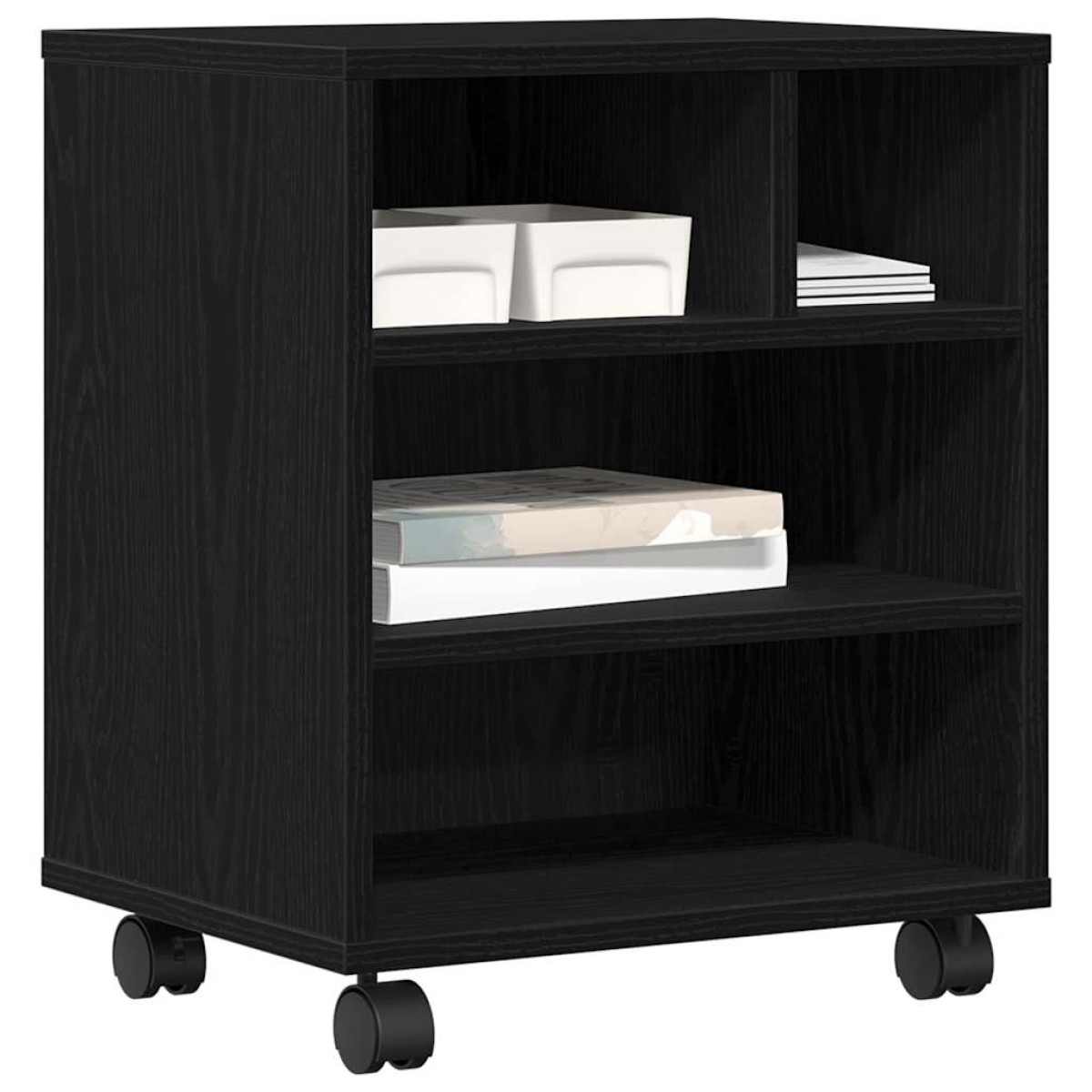 vidaXL Σταντ Εκτυπωτή Μαύρη Δρυς 41 x 32 x 48 εκ. Επεξεργασμένο Ξύλο