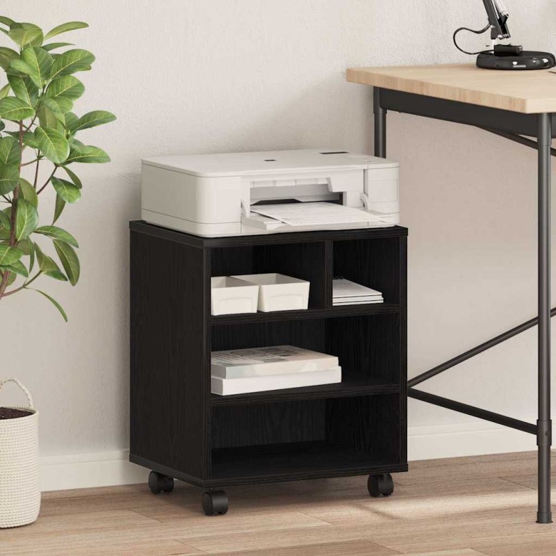 vidaXL Σταντ Εκτυπωτή Μαύρη Δρυς 41 x 32 x 48 εκ. Επεξεργασμένο Ξύλο