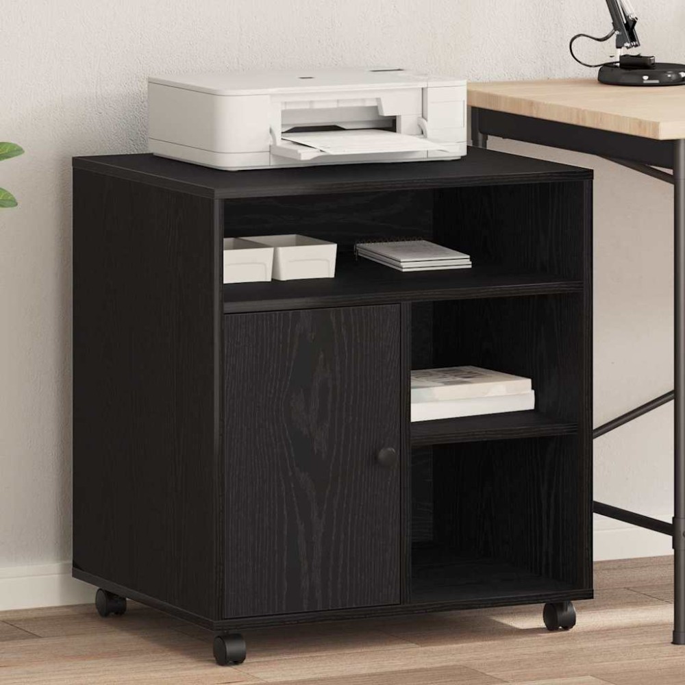 vidaXL Σταντ Εκτυπωτή Μαύρη δρυς 60 x 50 x 67 εκ. Επεξεργασμένο Ξύλο