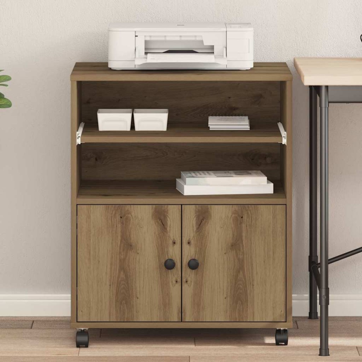 vidaXL Σταντ Εκτυπωτή Artisan Δρυς 60 x 48 x 74 εκ. Επεξεργασμένο Ξύλο