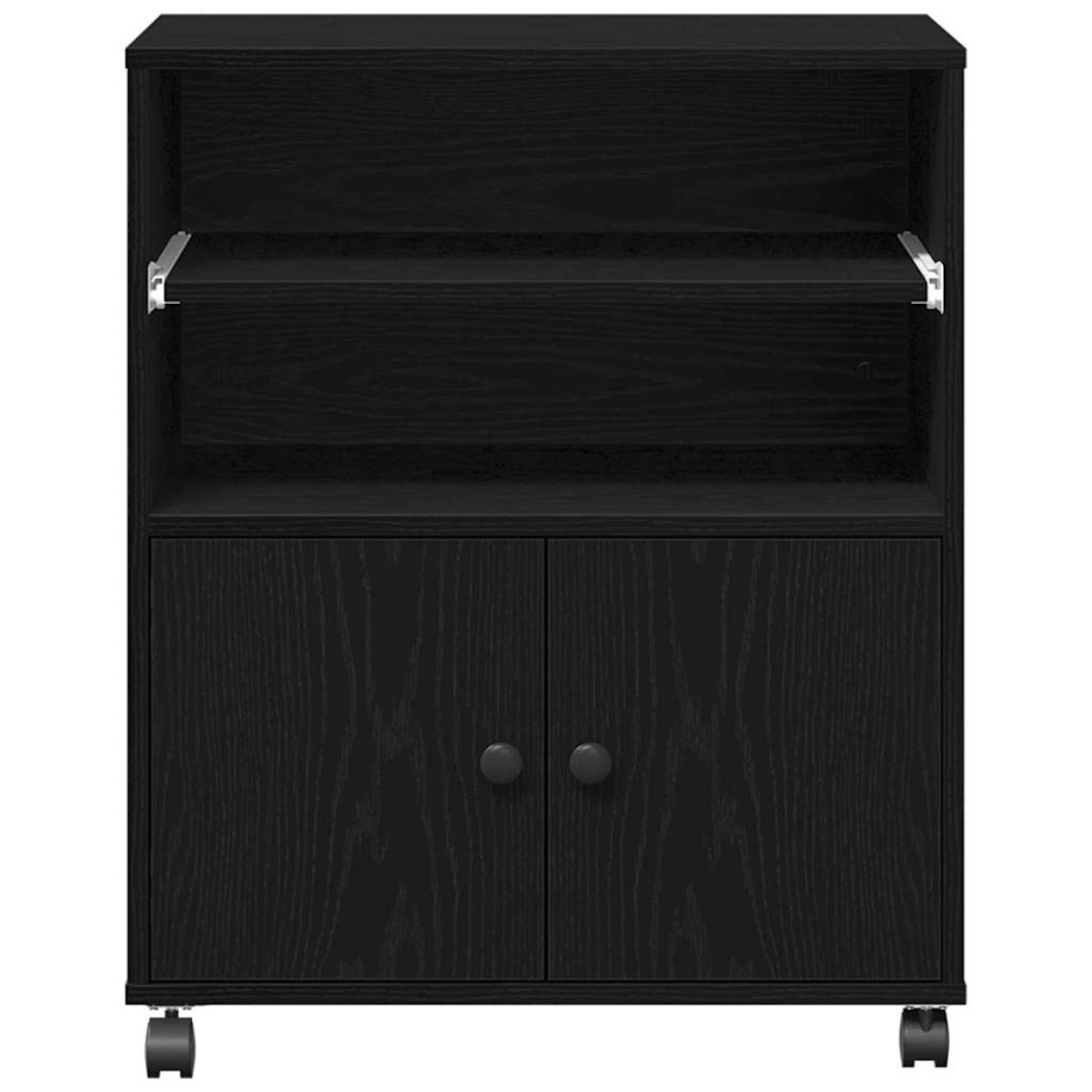 vidaXL Σταντ Εκτυπωτή Μαύρη Δρυς 60 x 48 x 74 εκ. Επεξεργασμένο Ξύλο