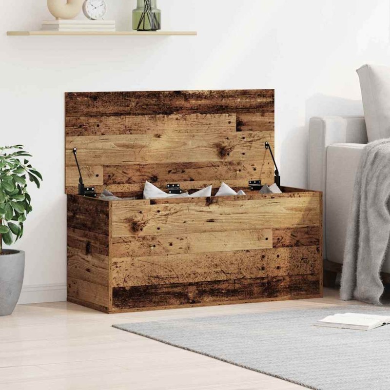 vidaXL Κουτί αποθήκευσης Παλαιό ξύλο 100 x 42 x 46 cm